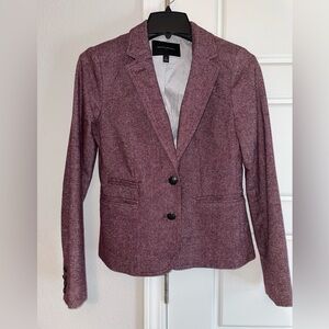 Women's Burgundy Banana Republic tweed blazer jacket sz 2